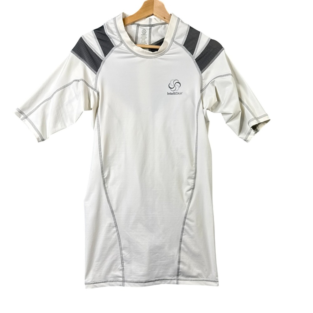 IntelliSkin Mens Size XL Foundation Posture Compression Shirt White Short Sleeve